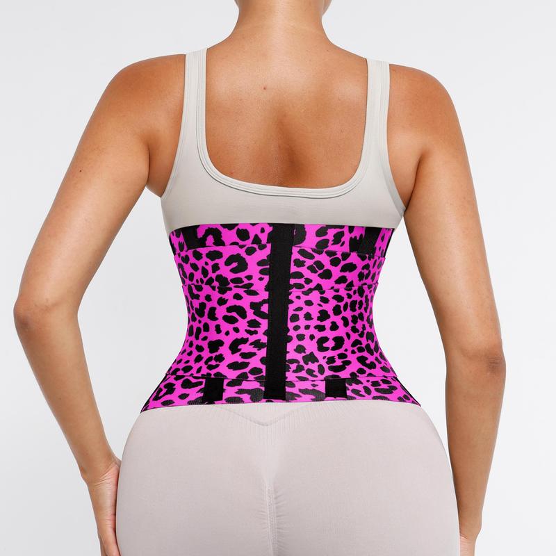 Leopard Print Triple Wrap Waist Cincher β Tummy Control & Sweat Belt