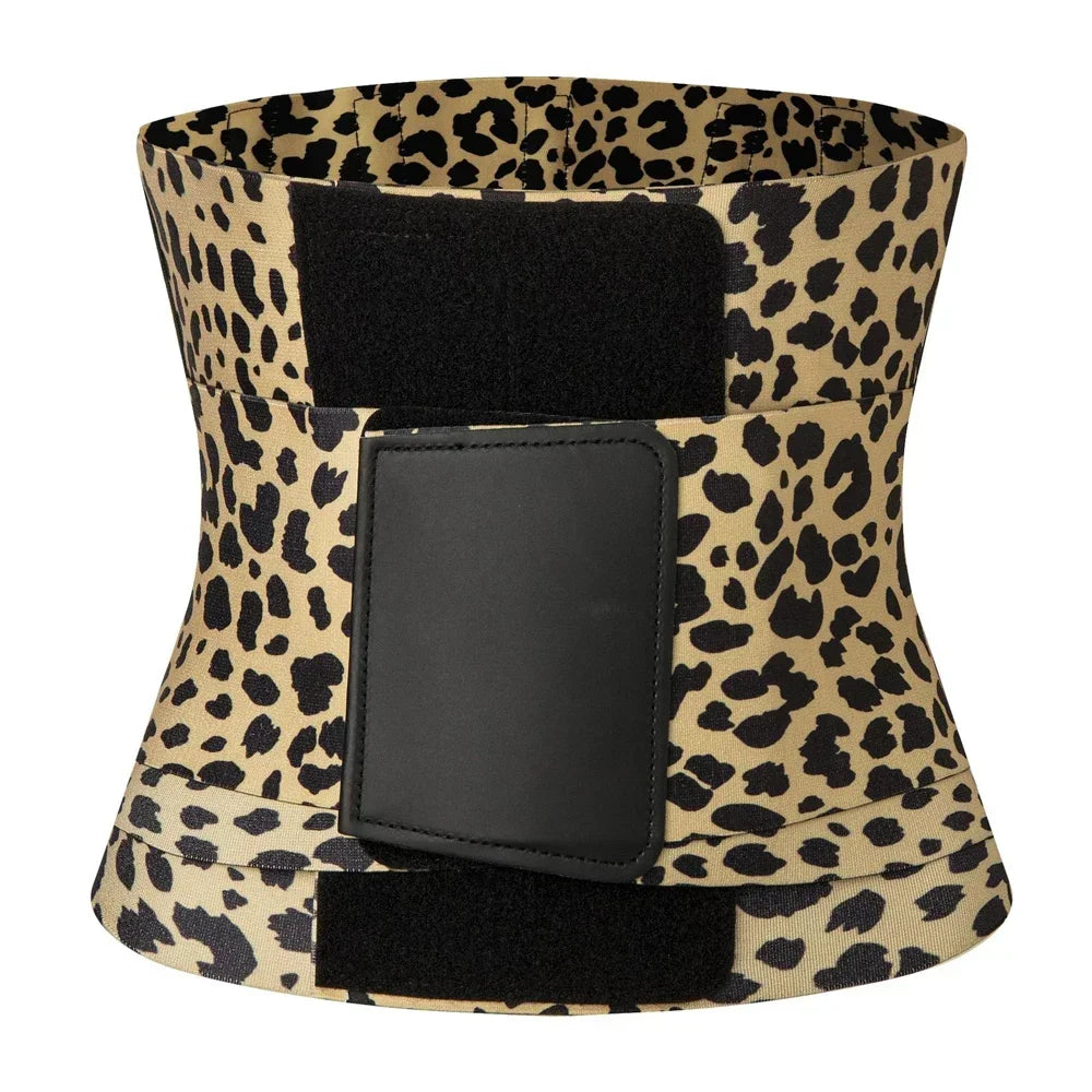 Leopard Print Triple Wrap Waist Cincher β Tummy Control & Sweat Belt