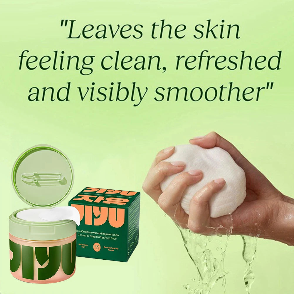 Jiyu Deep Cleansing Toner Pads – 100pcs with Centella, Niacinamide & Peptides