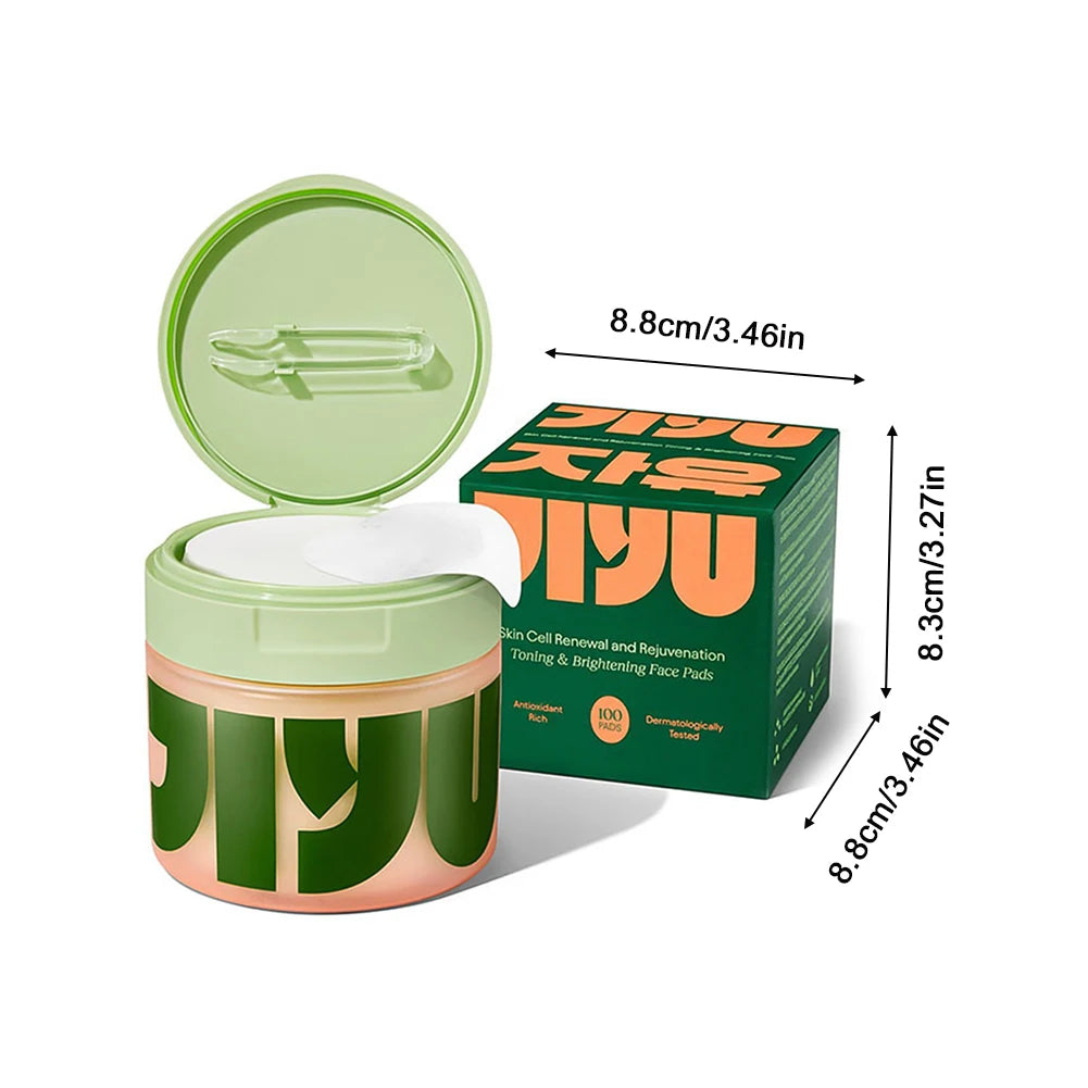 Jiyu Deep Cleansing Toner Pads – 100pcs with Centella, Niacinamide & Peptides